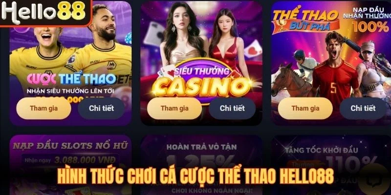 HELLO88 – Link Truy Cập HELLO88 - Tặng 888k Mừng Wordcup 2026 6 Hình thức chơi cá cược thể thao Hello88